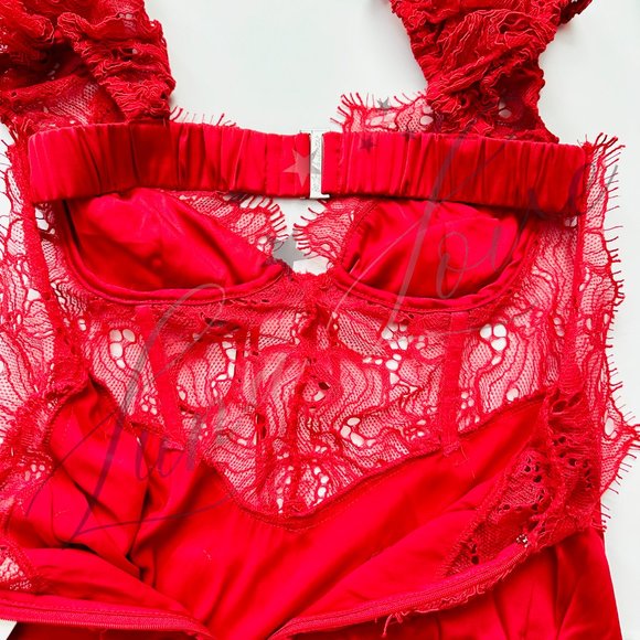 FOR LOVE & LEMONS Casey Maxi Dress in Red NWT - Picture 9 of 12